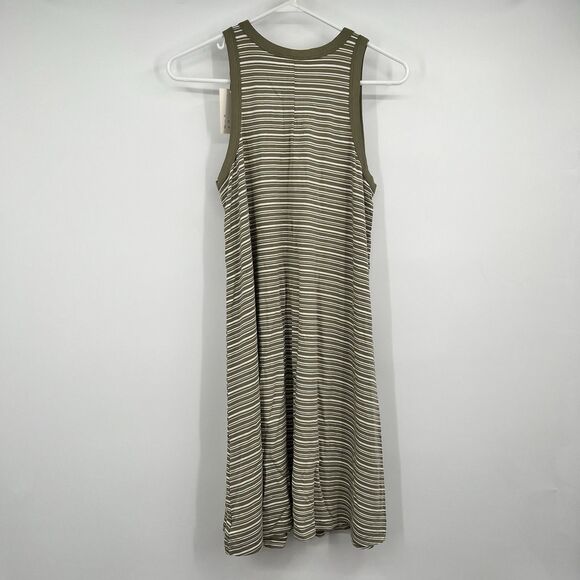 Womens Green Striped Maxi Tank Shirt Dress M Beach Vacation Cruise Summer - Picture 6 of 12